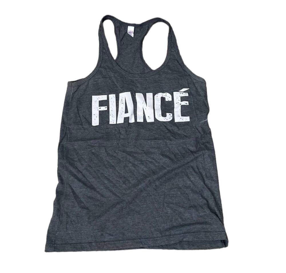 FIANCÉ Graphic Tank Top Charcoal Gray Graphic Muscle Tee Tank Fiance Large